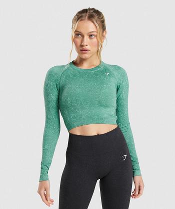 Gymshark Adapt Fleck Seamless Ženske Dugi Rukav Zelene | HR 3497QMA